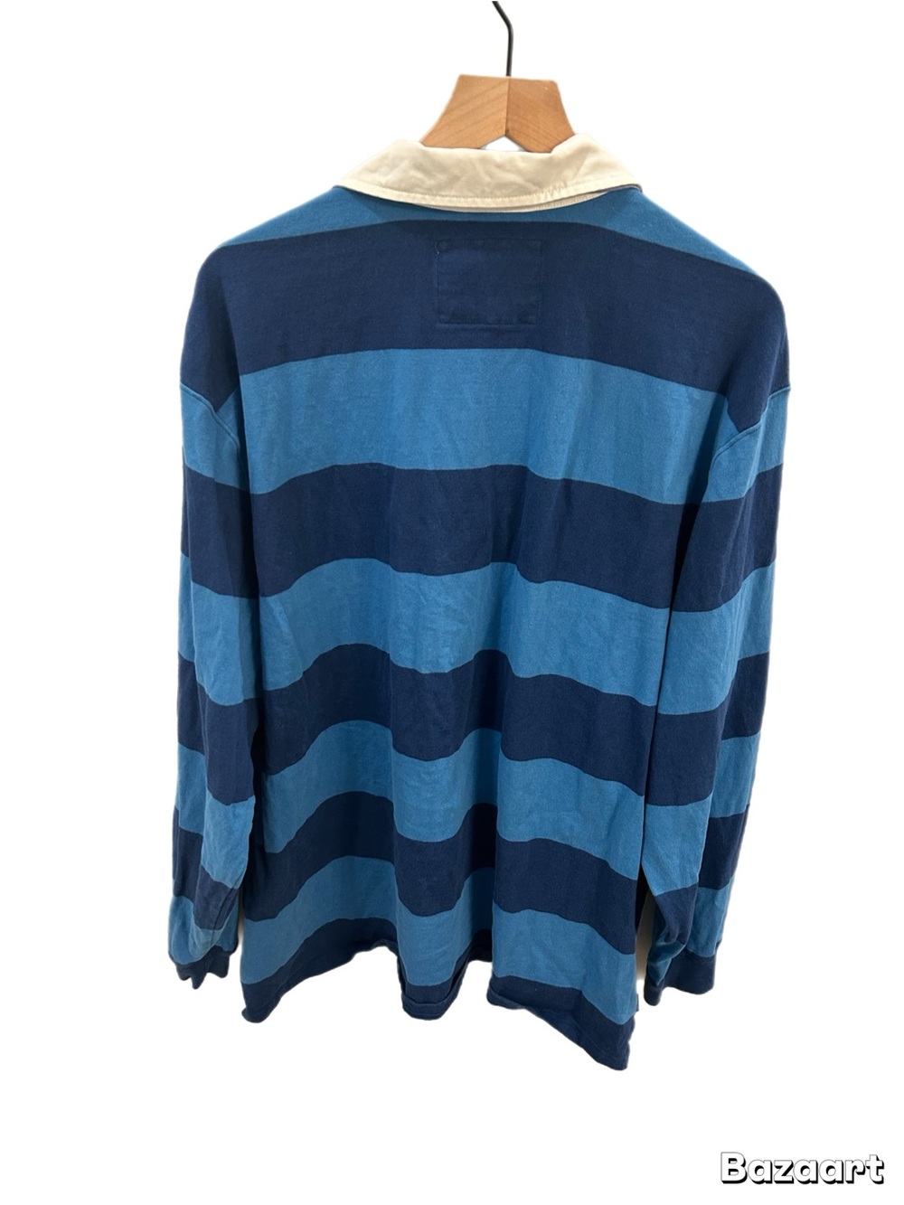 L.L.Bean Men’s Rugby Shirt – Size XXL Regular – 100% Cotton Blue Striped - Picture 4 of 4